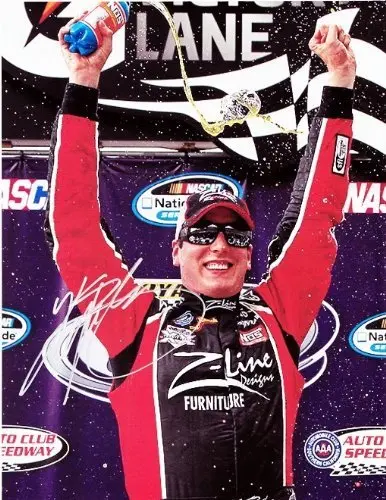 Autographed Kyle Busch 2010 Z-Line Racing #18 Fontana Winner 8.5X11 Photo 1