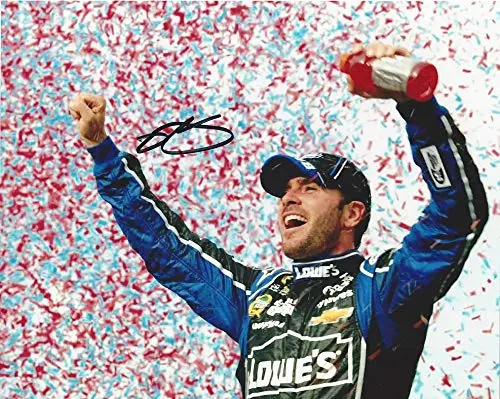 Autographed 2013 Jimmie Johnson #48 Team Lowes Racing Race Winner (Victory Confetti Celebration) Sprint Cup Series Signed Picture 8X10 Inch Nascar Glossy Photo With Coa 1