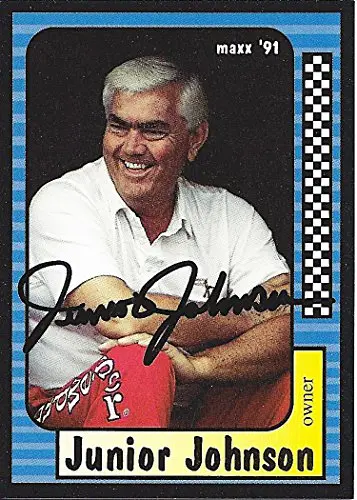 Autographed Junior Johnson 1991 Maxx Racing (Car Owner) Vintage Signed Collectible Nascar Trading Card With Coa 1