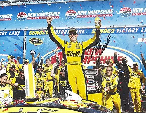 Autographed 2016 Matt Kenseth #20 Dollar General Racing New Hampshire Race Win (Victory Lane Celebration) Joe Gibbs Team Signed Collectible Picture Nascar 9X11 Inch Glossy Photo With Coa 1