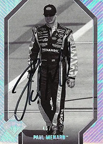 Autographed Paul Menard 2012 Press Pass Racing Total Memorabilia (#27 Menards Team) Rcr Holofoil Insert Signed Collectible Nascar Trading Card With Coa (#46 Of 99 Produced) 1