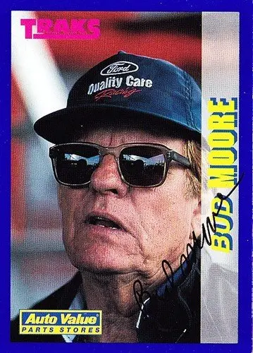 Autographed Bud Moore 1994 Traks Racing (Quality Care) Crew Chief-Engineer Nascar Trading Card 1