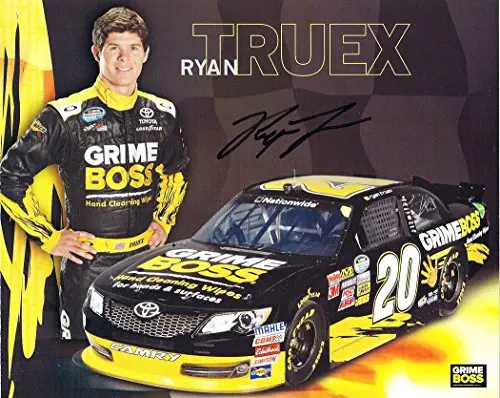 Autographed 2013 Ryan Truex #20 Grime Boss Racing (Nationwide Series) Signed 8X10 Nascar Promo Hero Card With Coa 1
