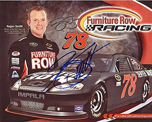 Autographed 2012 Regan Smith #78 Furniture Row Racing (Denver Mattress) Signed Picture 8X10 Nascar Hero Card With Coa 1