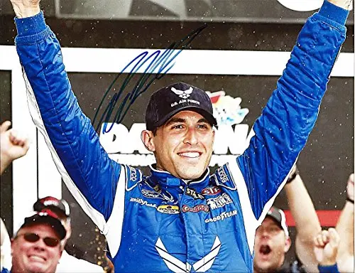 Autographed 2014 Aric Almirola #43 Air Force Racing Team Daytona Win (Victory Lane) Signed 9X11 Nascar Glossy Photo With Coa 1
