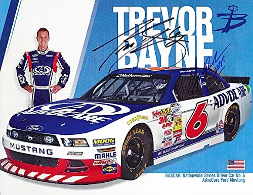 2X Autographed 2014 Trevor Bayne & Jack Roush #6 Advocare (Nationwide Series) 9X11 Signed Nascar Hero Card With Coa 1