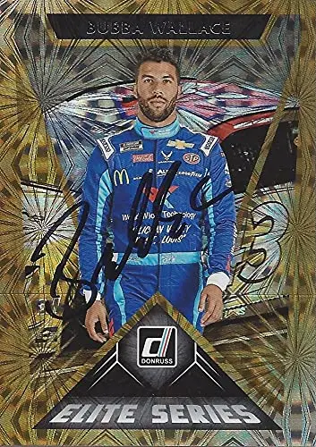 Autographed Bubba Wallace 2021 Panini Donruss Racing Elite Series (#43 World Wide Technology Team) Richard Petty Motorsports Rare Insert Signed Collectible Nascar Trading Card With Coa 1