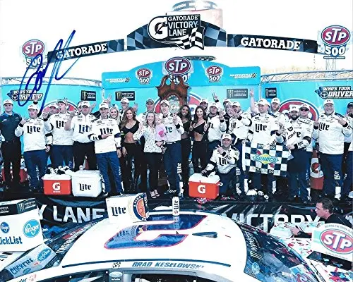 Autographed 2017 Brad Keselowski #2 Miller Lite Racing Martinsville Win (Victory Lane) Monster Energy Cup Series Signed Collectible Picture Nascar 8X10 Inch Glossy Photo With Coa 1