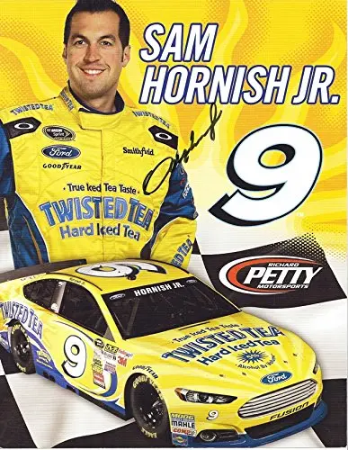 Autographed 2015 Sam Hornish Jr. #9 Twisted Tea Racing (Petty Motorsports) Sprint Cup Series 8X10 Picture Signed Nascar Glossy Photo With Coa 1