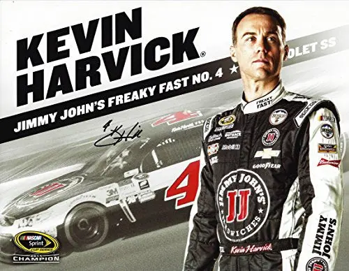 Autographed 2016 Kevin Harvick #4 Jimmy Johns Racing (Freaky Fast) Stewart-Haas Team Signed Picture Nascar 9X11 Inch Hero Card Photo With Coa 1