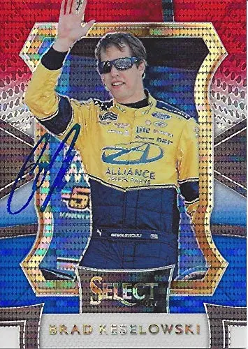 Autographed Brad Keselowski 2017 Panini Select Racing Prizm (#2 Alliance Penske Team) Rare Parallel Insert Signed Collectible Nascar Trading Card With Coa #215/299 1