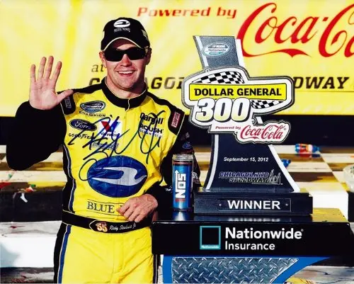 Autographed 2012 Ricky Stenhouse Jr. #6 Nationwide Series Chicagoland Win (Dollar General 300) Signed Nascar 8X10 Glossy Photo W/Coa 1