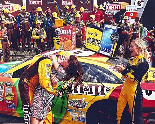 Autographed 2013 Kyle Busch #18 M&Ms Racing Watkins Glen Win (Cheez-It 355) Victory Lane 8X10 Signed Picture Nascar Glossy Photo With Coa 1