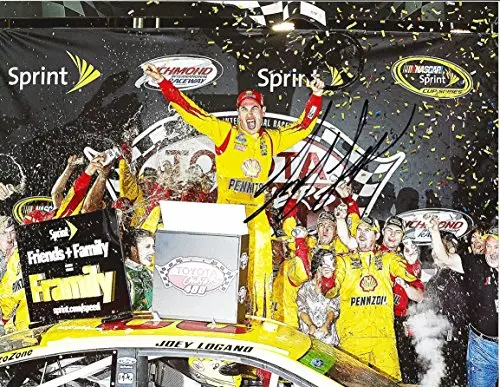 Autographed 2014 Joey Logano #22 Shell Pennzoil Racing Richmond Win (Victory Lane Celebration) Signed 9X11 Nascar Glossy Photo With Coa 1