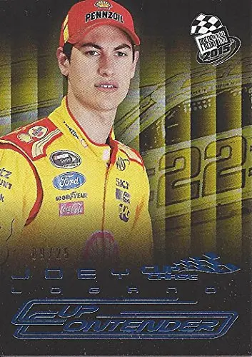 Joey Logano 2015 Press Pass Racing Cup Chase Edition Cup Contenders (#22 Shell Pennzoil Team) Rare Gold Parallel Collectible Nascar Trading Card (#09 Of 25) 1