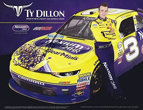 Autographed 2017 Ty Dillon #3 Nexium 24 Hour Clear Mints Team (Richard Childress Racing) Xfinity Series Signed Collectible Picture 8X10 Inch Nascar Hero Card Photo With Coa 1