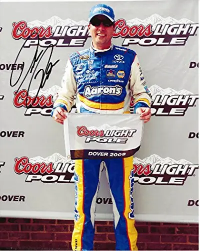 Autographed 2009 David Reutimann #00 Aaron's Racing Dover Pole Award Signed 8X10 Nascar Glossy Photo With Coa 1