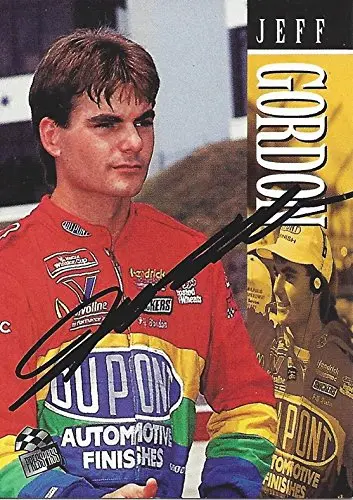 Autographed Jeff Gordon 1995 Press Pass Racing (#24 Dupont Rainbow Chevrolet Driver) Hendrick Motorsports Vintage Signed Nascar Collectible Trading Card With Coa 1