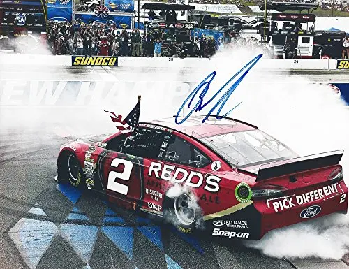 Autographed 2014 Brad Keselowski #2 Redds Apple Ale Racing New Hampshire Win (Burnout) Signed Nascar 9X11 Inch Glossy Photo With Coa 1