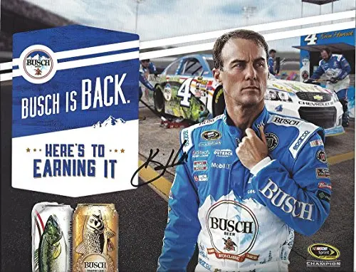 Autographed 2016 Kevin Harvick #4 Busch Beer Racing (Busch Is Back) Stewart-Haas Team Signed Picture Nascar 9X11 Inch Hero Card Photo With Coa 1