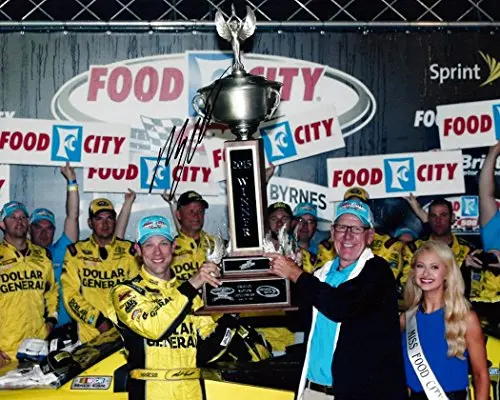 Autographed 2015 Matt Kenseth #20 Dollar General Racing Bristol Night Race Win (Victory Lane Trophy) 8X10 Signed Picture Nascar Glossy Photo With Coa 1