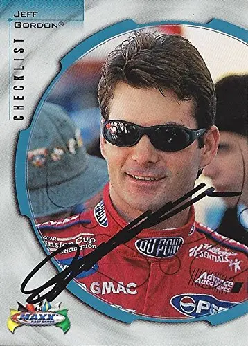 Autographed Jeff Gordon 1999 Maxx Racing Checklist (#24 Dupont Team) Hendrick Motorsports Winston Cup Series Vintage Signed Nascar Collectible Trading Card With Coa 1