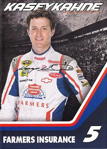 Autographed 2012 Kasey Kahne #5 Farmer's Insurance Racing (Hendrick) 5X7 Signed Nascar Hero Card W/Coa 1