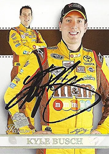 Autographed Kyle Busch 2011 Press Pass Premium Racing Suited Up (#18 M&Ms Toyota Camry) Joe Gibbs Team Signed Collectible Nascar Trading Card With Coa 1