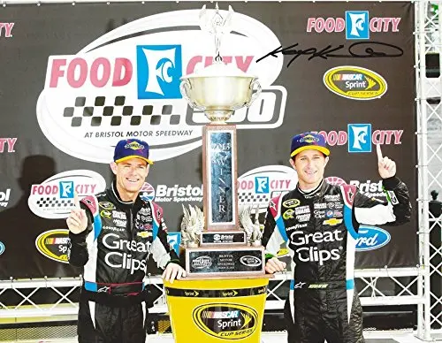 Autographed 2013 Kasey Kahne #5 Great Clips Racing Food City 500 Bristol Race Win (Victory Lane Trophy Pose) Hendrick Motorsports Signed Picture Nascar 9X11 Inch Glossy Photo With Coa 1