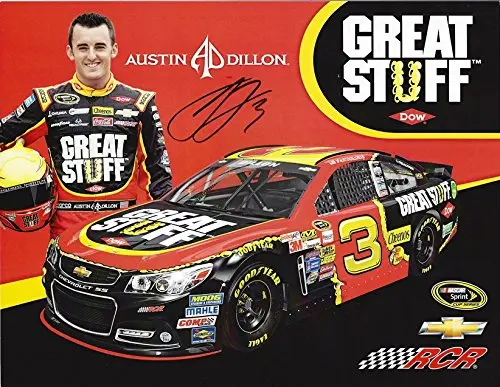 Autographed 2014 Austin Dillon #3 Dow Racing (Great Stuff) Rcr Team Signed Glossy 9X11 Nascar Hero Card Photo With Coa 1