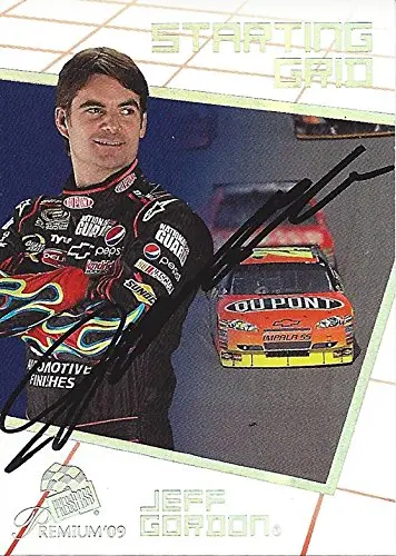 Autographed Jeff Gordon 2009 Press Pass Premium Racing Starting Grid (545 Consecutive Starts) #24 Dupont Team Hendrick Motorsports Signed Nascar Collectible Trading Card With Coa 1