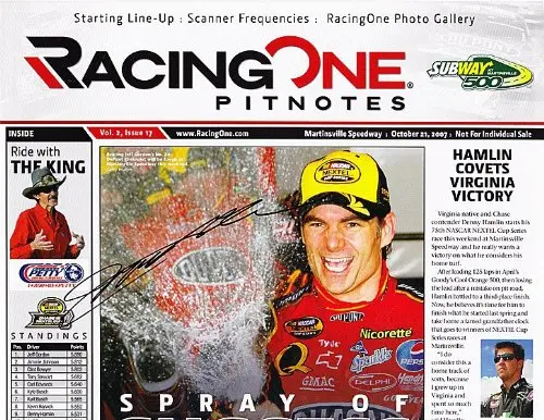 Autographed 2007 Jeff Gordon #24 Dupont Racing One (Martinsville Race) 11X17 Nascar Signed Magazine 1