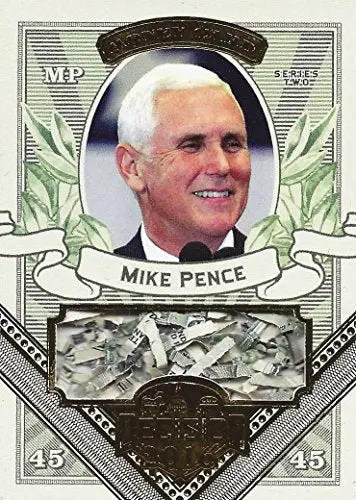 Mike Pence 2016 Leaf Decision Series 2 Shredded Money Card (Federal Reserve) Extremely Rare Gold Parallel Insert Relic Presidential Politics Collectible Trading Card #Mo28 1