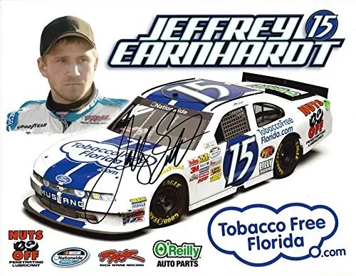 Autographed 2014 Jeffrey Earnhardt #15 Tobacco Free Florida Racing (Nationwide Series) 9X11 Inch Signed Picture Nascar Glossy Photo With Coa 1
