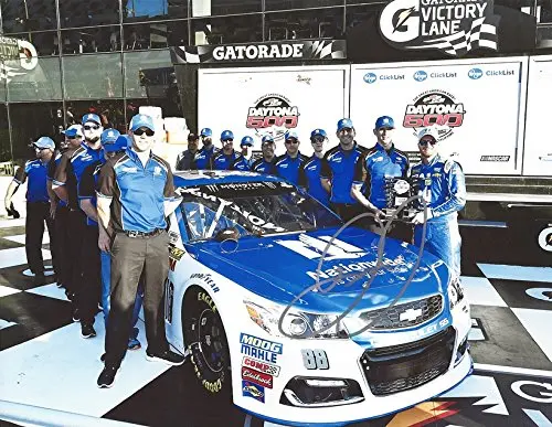 Autographed 2017 Dale Earnhardt Jr. #88 Nationwide Racing Daytona Pole Award (Victory Lane Trophy) Monster Energy Cup Series Signed Collectible Picture Nascar 9X11 Inch Glossy Photo With Coa 1