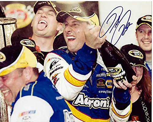 Autographed 2009 David Reutimann #00 Aaron's Racing Charlotte Win (Victory Lane) Signed 8X10 Nascar Glossy Photo With Coa 1