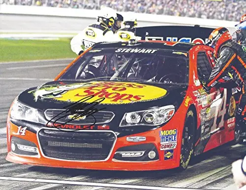 Autographed 2015 Tony Stewart #14 Bass Pro Shops Racing (Stewart-Haas) Pit Stop 9X11 Signed Picture Nascar Glossy Photo With Coa 1
