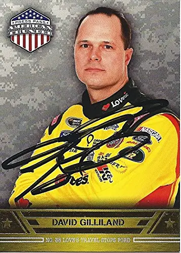Autographed David Gilliland 2014 Press Pass Wheels American Thunder (#38 Loves Ford Racing) Signed Collectible Nascar Trading Card With Coa 1