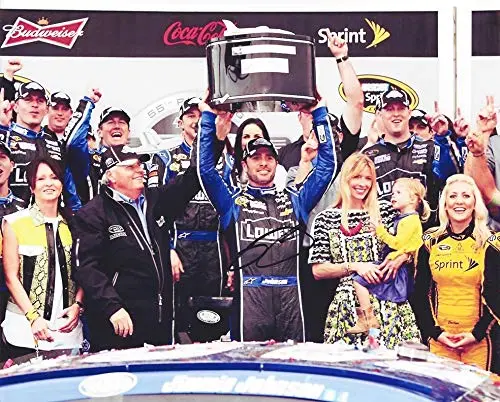 Autographed 2013 Jimmie Johnson #48 Team Lowes Racing Daytona 500 Race Win (Victory Lane Trophy) Sprint Cup Series Signed Picture 8X10 Inch Nascar Glossy Photo With Coa 1
