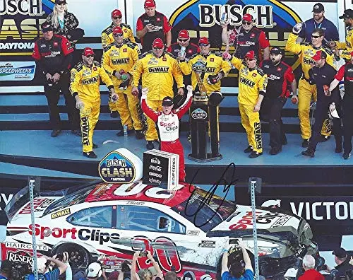 Autographed 2020 Erik Jones #20 Sport Clips Racing Daytona Busch Clash Win (Victory Lane Celebration) Joe Gibbs Team Signed Collectible Picture Nascar 8X10 Inch Glossy Photo With Coa 1