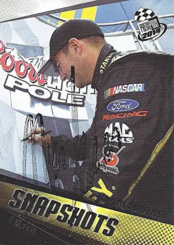 Autographed Marcos Ambrose 2014 Press Pass Racing Snapshots (#9 Stanley Petty Team) Coors Light Pole Award Signed Collectible Nascar Trading Card With Coa 1