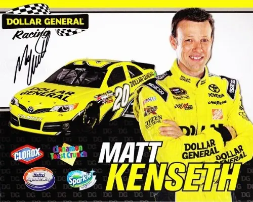 Autographed 2013 Matt Kenseth #20 Dollar General Racing Gibbs Signed 8X10 Nascar Hero Card Photo With Coa 1