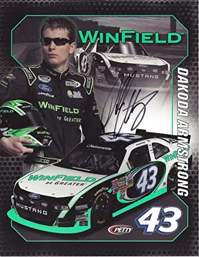 Autographed 2014 Dakoda Armstrong #43 Winfield Racing (Petty Motorsports) Signed 9X11 Nascar Hero Card Photo W/Coa 1