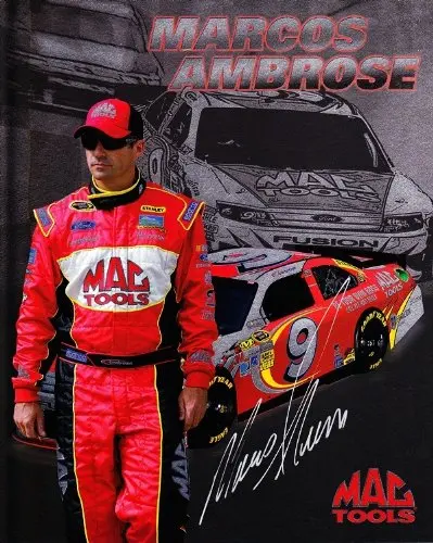 Autographed 2012 Marcos Ambrose #9 Mac Tools Racing Team (Petty Motorsports) Signed Nascar 8X10 Photo Hero Card With Coa 1