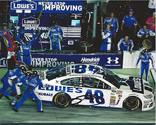 Autographed 2014 Jimmie Johnson #48 Lowes Racing Team (Hendrick Pit Stop) Signed 8X10 Picture Nascae 8X10 Glossy Photo With Coa 1