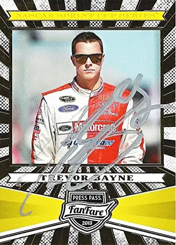 Autographed Trevor Bayne 2013 Press Pass Racing Fan Fare (#21 Wood Brothers Team) Sprint Cup Series Signed Collectible Nascar Trading Card With Coa 1