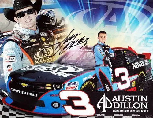 Autographed 2013 Austin Dillon #3 Advocare Racing Nationwide 9X11 Signed Nascar Hero Card W/Coa 1