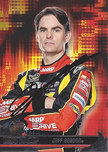 Autographed Jeff Gordon 2013 Press Pass Ignite Racing (#24 Aarp Drive To End Hunger Team) Hendrick Motorsports Signed Nascar Collectible Trading Card With Coa 1