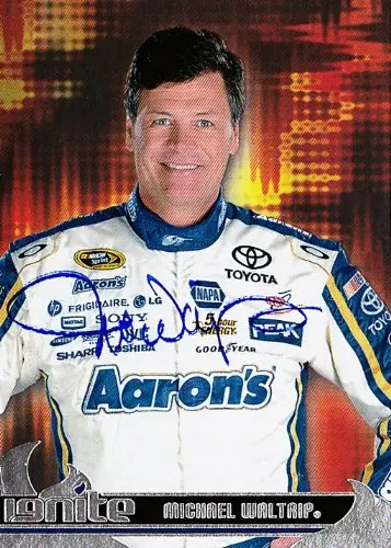 Autographed Michael Waltrip 2013 Press Pass Ignite #55 Aaron's Dream Machine Nascar Signed Trading Card W/Coa 1