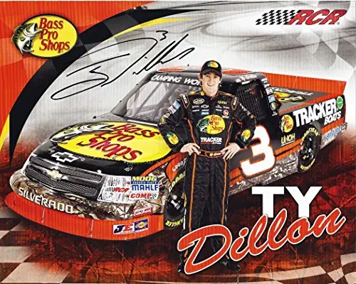 Autographed 2013 Ty Dillon #3 Bass Pro Shop Racing (Camping World Truck Series) Signed 8X10 Nascar Hero Card With Coa 1
